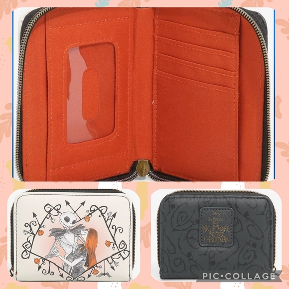 LOUNGEFLY Nightmare Before Christmas Jack & Sally Graveyard Backpack & Wallet - Picture 4 of 9